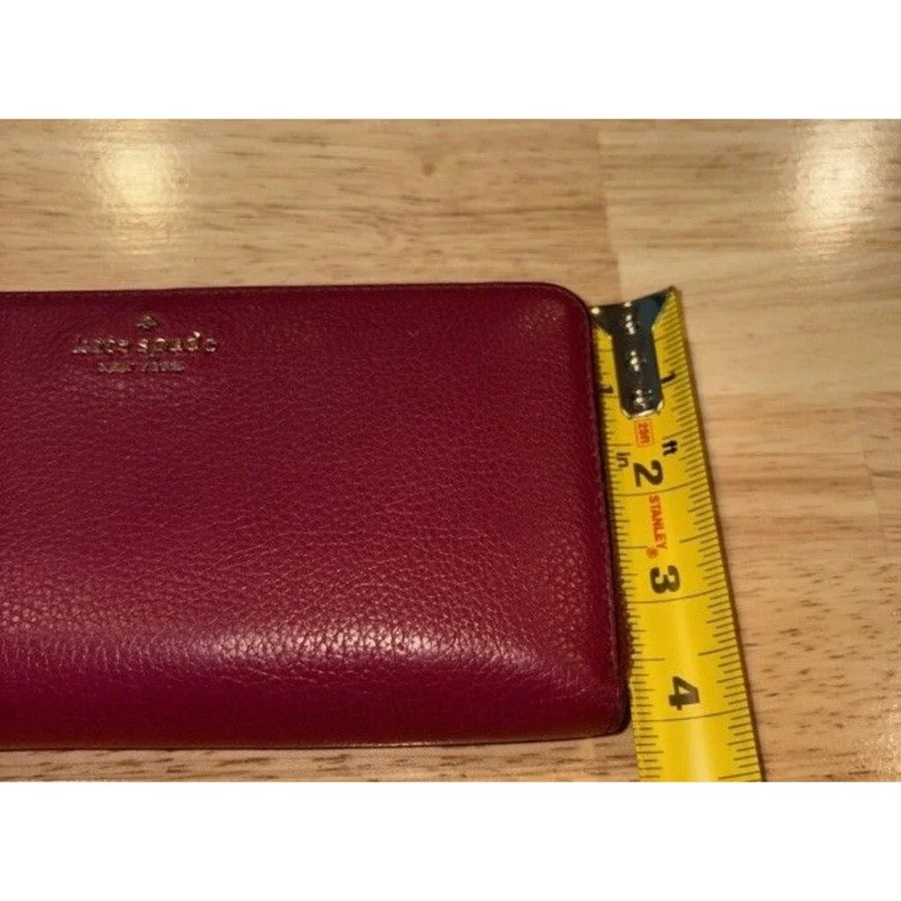 Kate Spade Lena Large Continental Wallet Pebble Leather Cherrywood